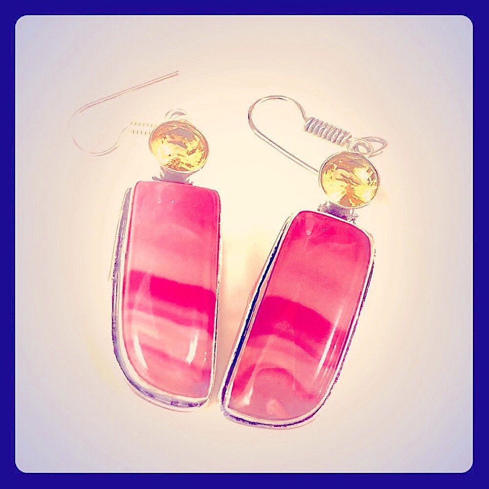 S.S. Botswana and Stained Glass Earrings